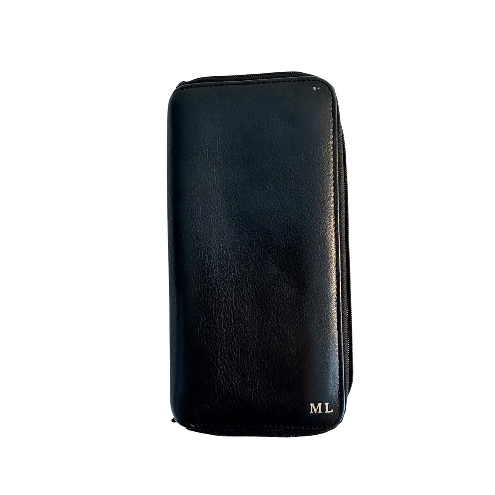 Tumi Leather Zip Around Travel Organizer‎ Wallet Men's Accessory Monogrammed ML